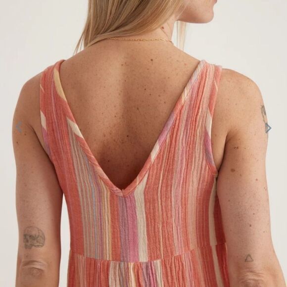 Marine layer Corinne Maxi Dress in Red Variegated Stripe - Picture 4 of 6